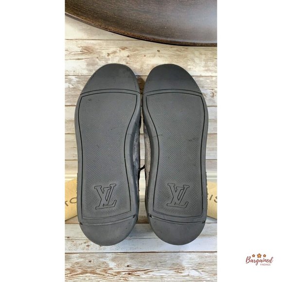 Authentic Louis Vuitton Camouflage Suede & Black Leather Slalom Low Top Sneakers - Picture 10 of 14